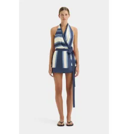 Sir the Label Dazed Wrap Halter Mini Dress in Studio Print Size 4 / AU 14 for rent on The Volte - image 1