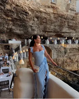 House Of CB Ariela Ruffle Maxi Dress Soft Blue Size S / AU 8 for rent on The Volte - image 4