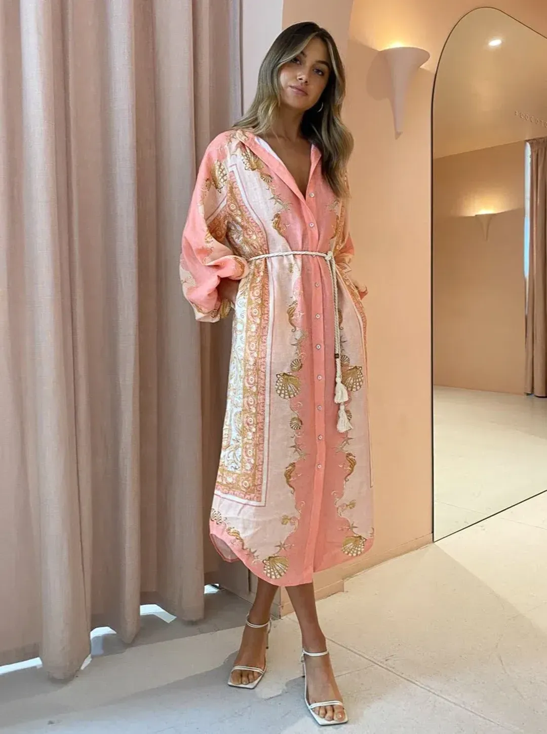 Alemais Ursula Shirtdress in Pink Size AU 6 for rent on The Volte - main image