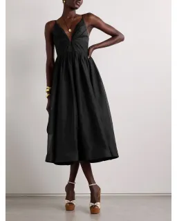 Zimmermann Illustration V Neck Midi Dress in Black Size 1 / AU 10 for rent on The Volte - image 1