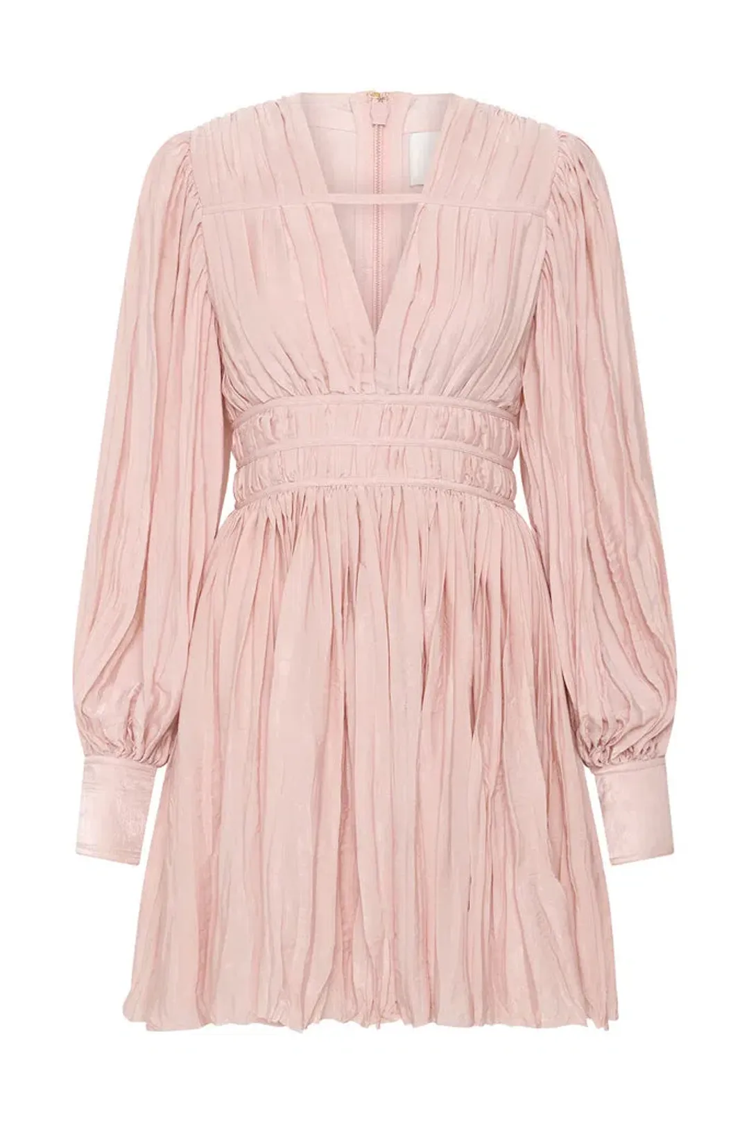 Aje Catalyst Pleated Mini Dress Blush Pink Size 8 for rent on The Volte - main image