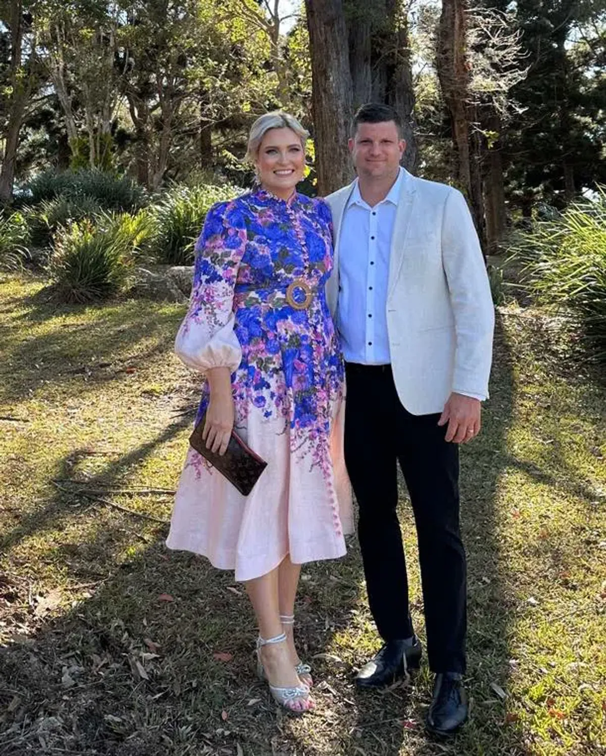 Zimmermann The High Tide Buttoned Midi Dress in Purple Ikat Floral Size 3/AU 14 for rent on The Volte - main image