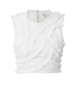 Aje Aurelia Frill Shell Top White Size 8 for rent on The Volte - image 2