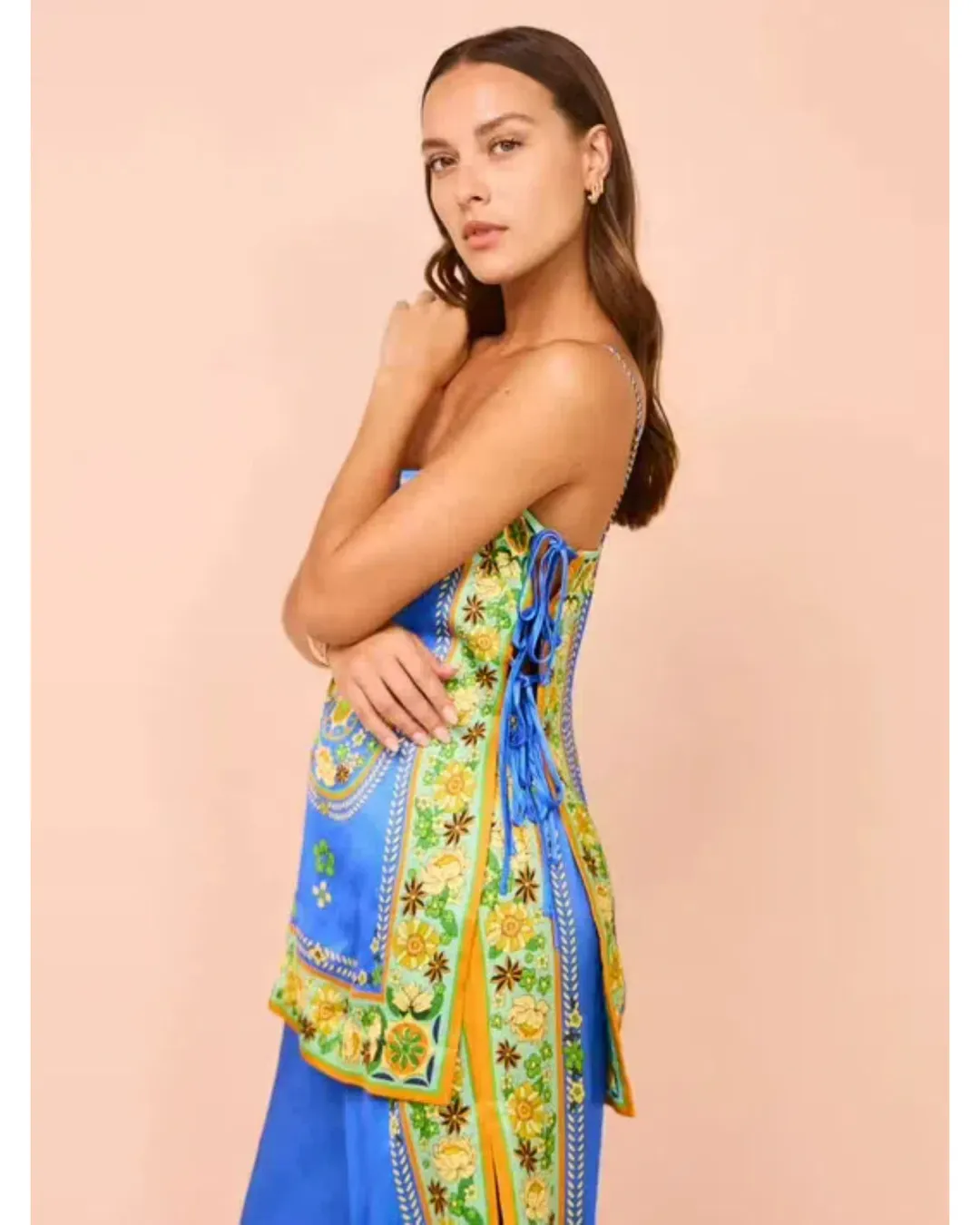 Alemais Linda Pants and Top Set Blue Print Size AU 6 for rent on The Volte - main image