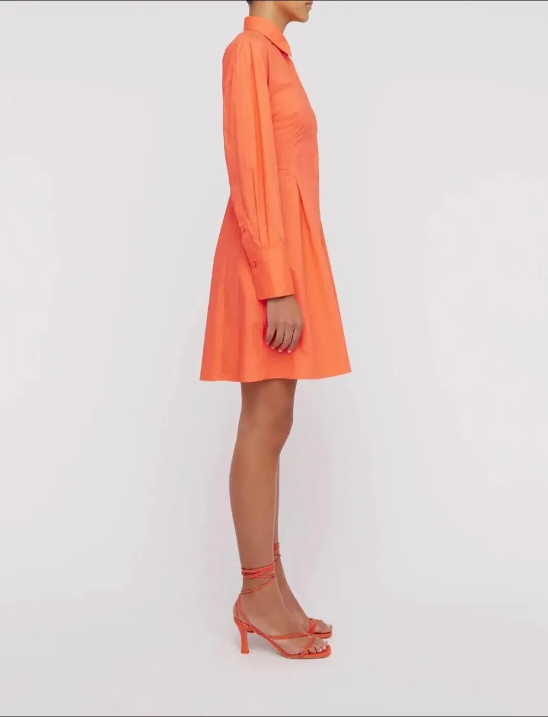 Scanlan Theodore Parachute Cut Out Mini Shirtdress Orange Size AU 6 for rent on The Volte - main image