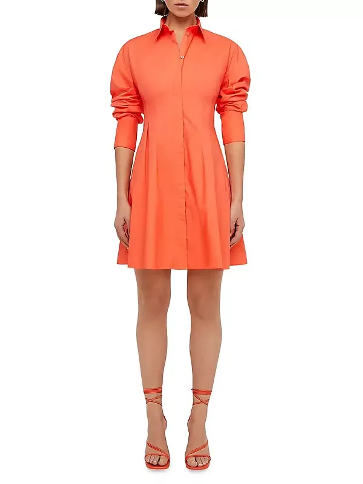 Scanlan Theodore Parachute Cut Out Mini Shirtdress Orange Size AU 6 for rent on The Volte - main image