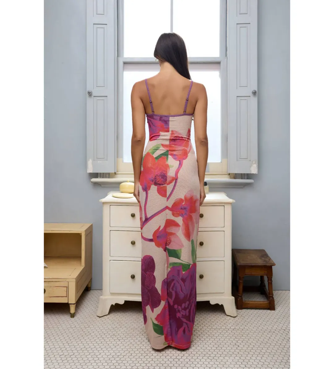 With Harper Lu Mesh Fuchsia Bloom Dress Floral Size 10  for rent on The Volte - main image