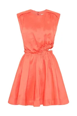 AJE Holly Mini Dress Coral Size 10  for rent on The Volte - image 3