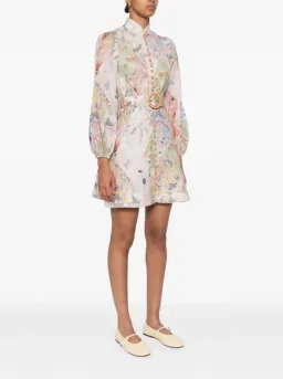 Zimmermann Illustration Belted Mini Dress in Multi Floral Diamond Size 1 / AU 10 for rent on The Volte - image 4