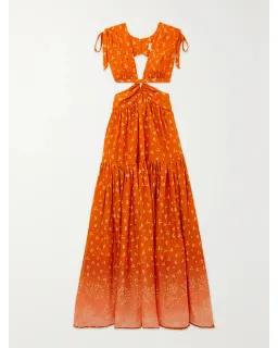Hannah Artwear Amelie Printed Maxi Dress Orange Size AU 10 for rent on The Volte - image 4