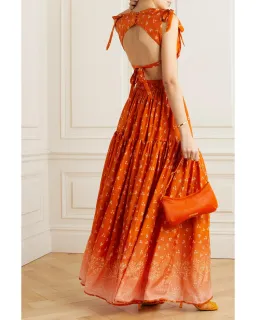 Hannah Artwear Amelie Printed Maxi Dress Orange Size AU 10 for rent on The Volte - image 3
