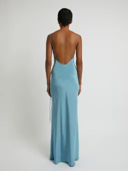 Christopher Esber Slope Silk Tie Dress Blue Size AU 10  for rent on The Volte - image 3