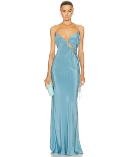 Christopher Esber Slope Silk Tie Dress Blue Size AU 10  for rent on The Volte - image 1