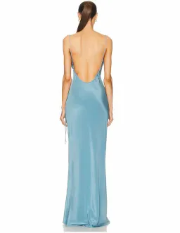 Christopher Esber Slope Silk Tie Dress Blue Size AU 10  for rent on The Volte - image 5