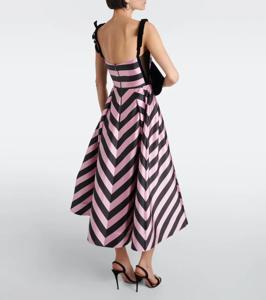 Rebecca Vallance Jocelyn Midi Dress Stripe Size 8 for rent on The Volte - main image
