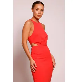 Pasduchas Kiss Up Midi Dress Coral Size AU 10 for rent on The Volte - image 2