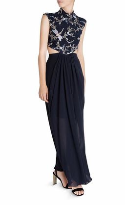 Carla Zampatti The Venus Diaphanous Gown Navy Size 4 for rent on The Volte - image 6