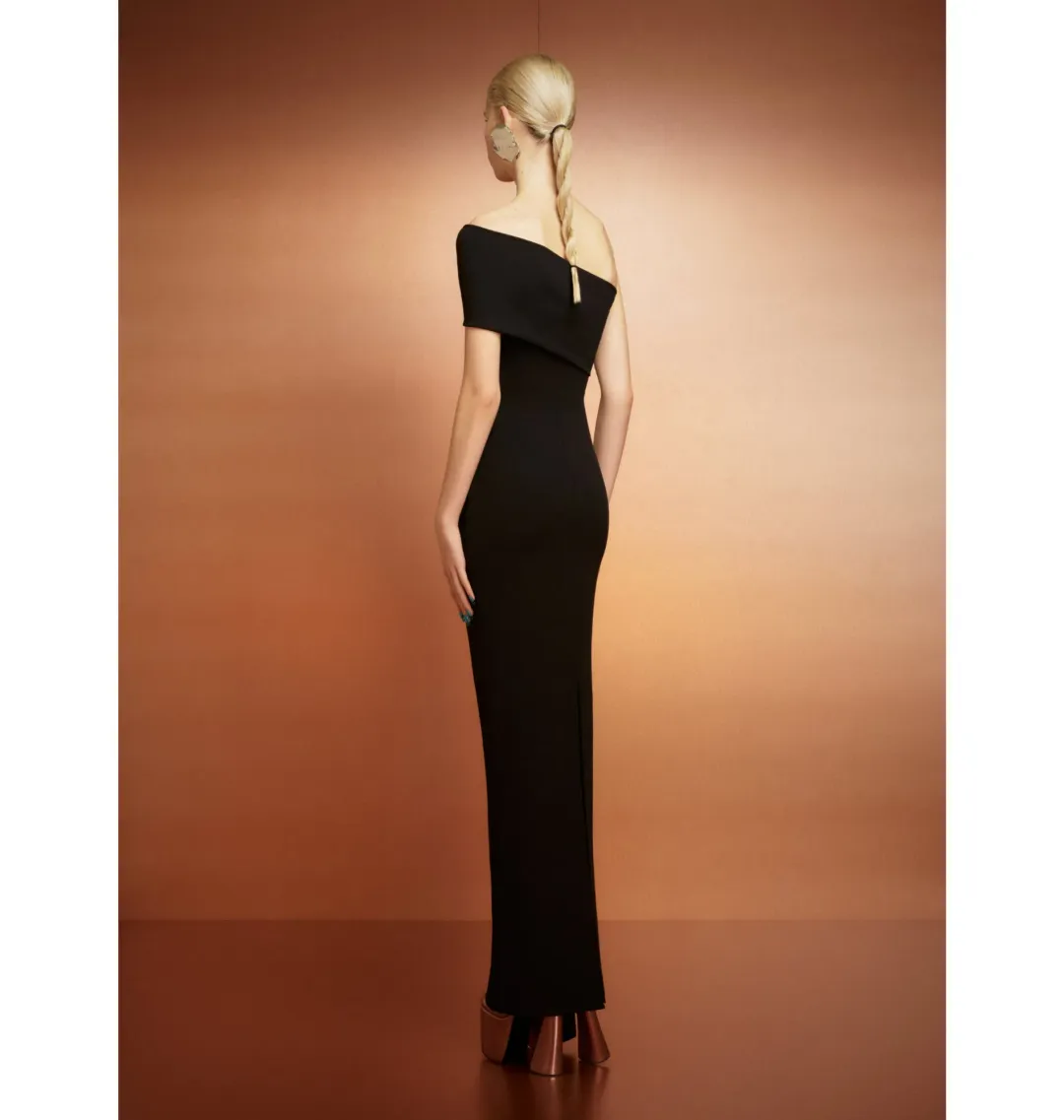 Solace London Lana One Shoulder Maxi Dress Black Size AU 14 for rent on The Volte - main image