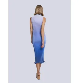 L'Idée Silencio Plisse Midi Dress in Ocean Blue Ombre Size AU 8 for rent on The Volte - image 3