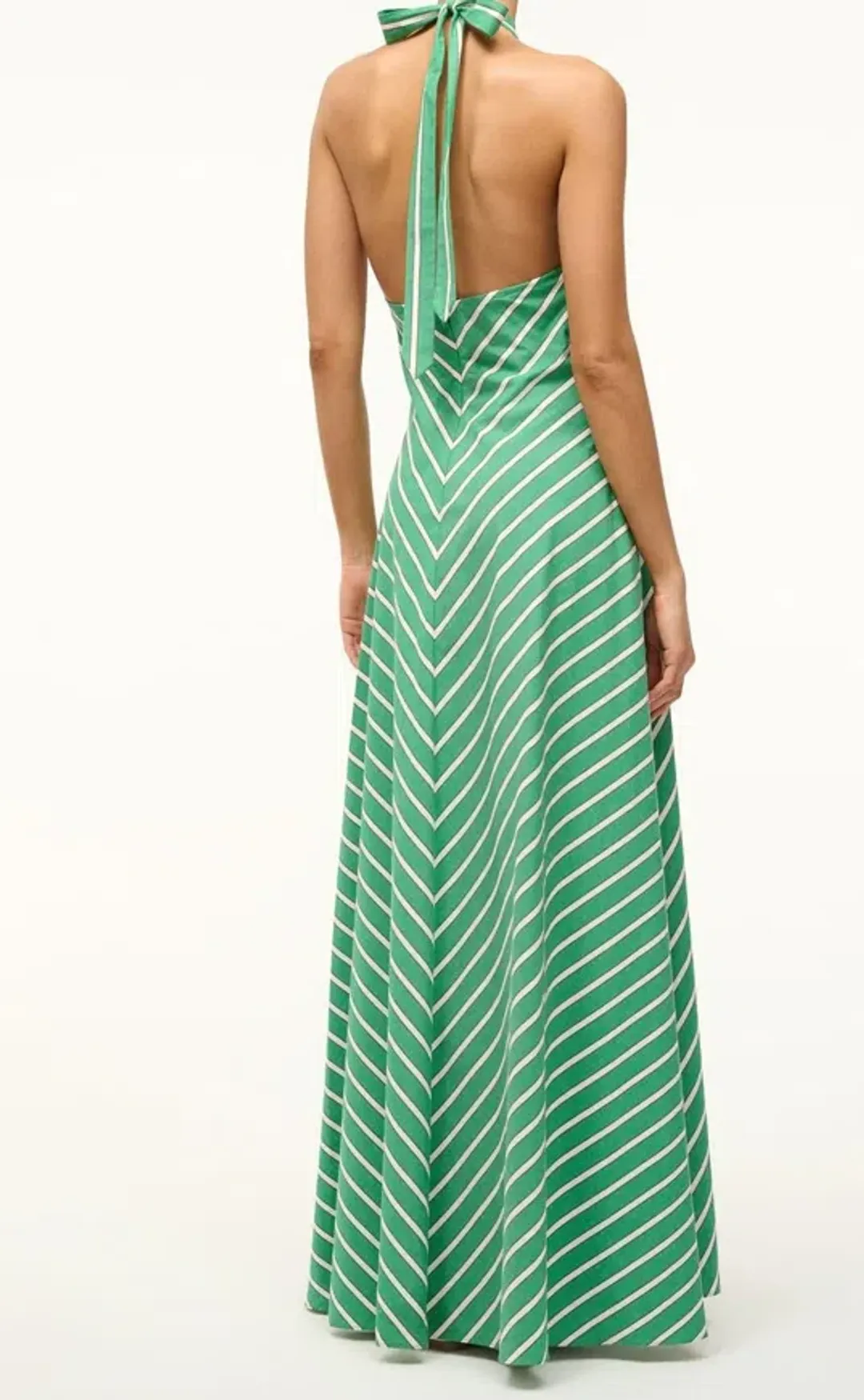 Staud Dawn Halter Dress Seaweed Stripe Size S / AU 8 for rent on The Volte - main image