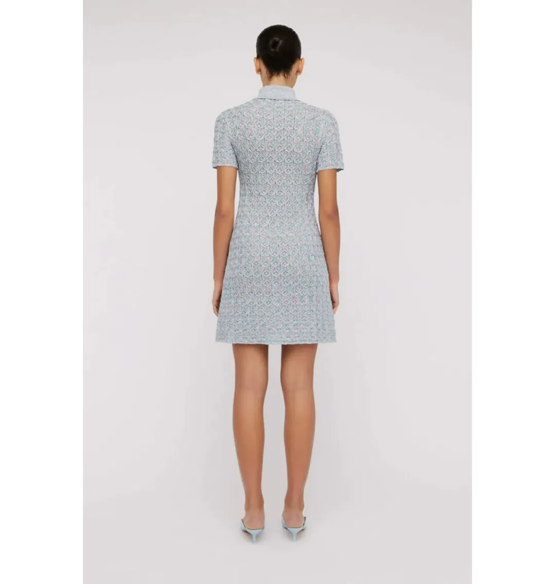 Scanlan Theodore Sparkle Knit Shirt Dress Grey Size AU 8 for rent on The Volte - main image