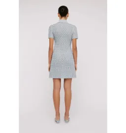 Scanlan Theodore Sparkle Knit Shirt Dress Grey Size AU 8 for rent on The Volte - image 3
