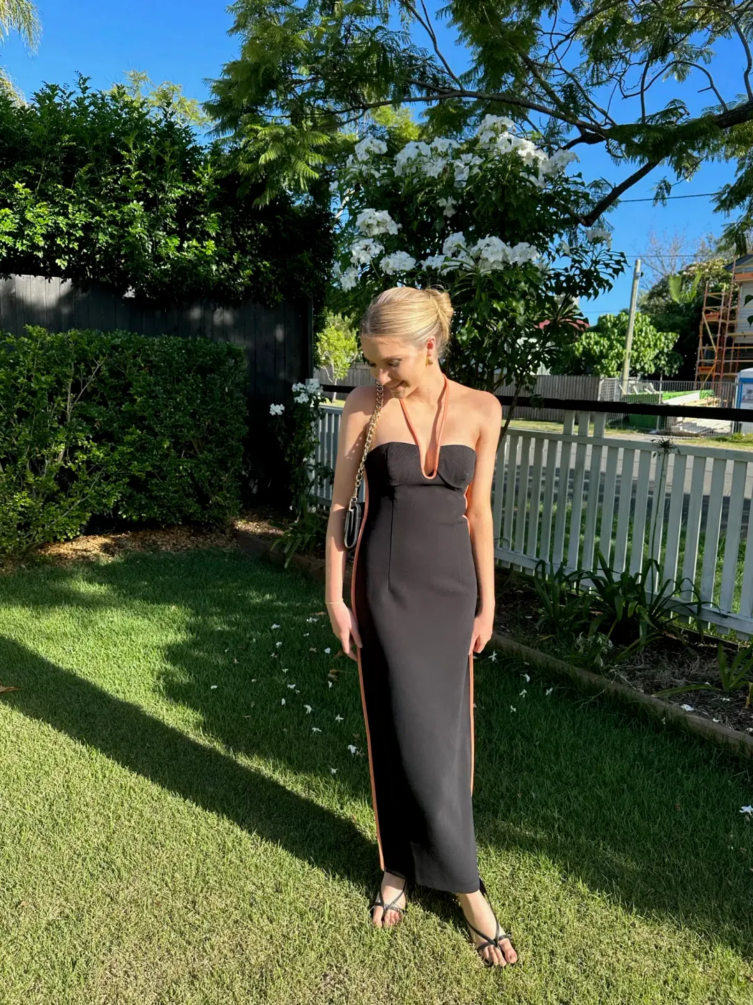 Paris Georgia Nassia Midi Dress Black/Orange Size XS/Au 8 for rent on The Volte - main image