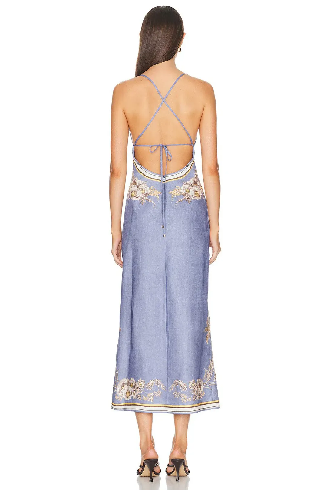 Zimmermann The Ottie Slip Dress in Blue Floral Size 1/Au 10  for rent on The Volte - main image