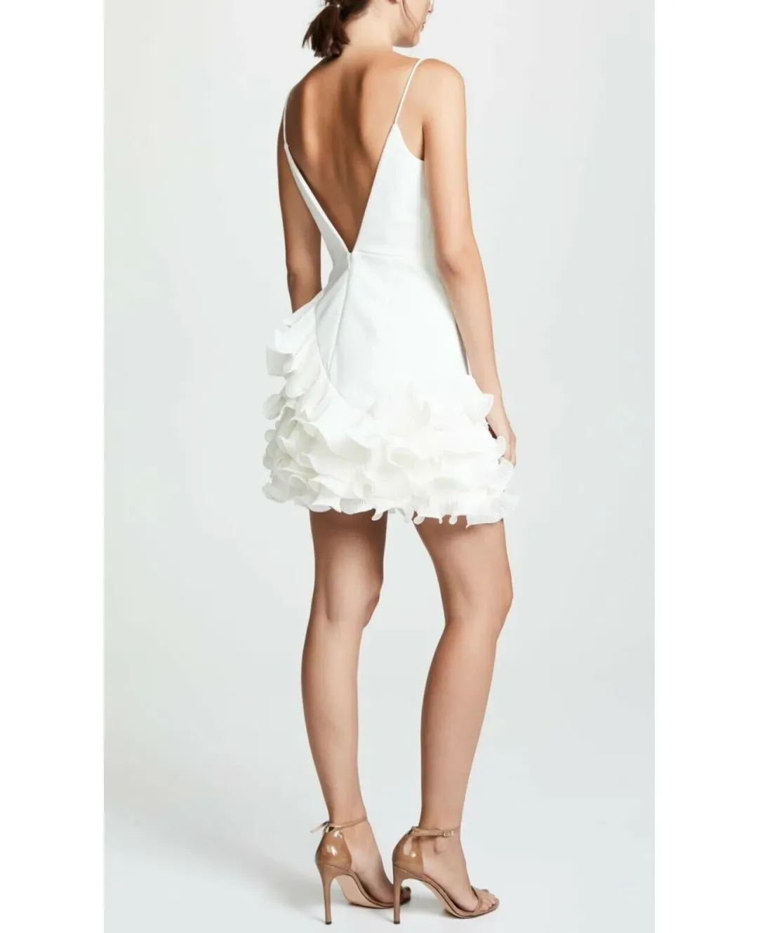 Talulah Golda Ruffle Mini Dress White Size 8 for rent on The Volte - main image