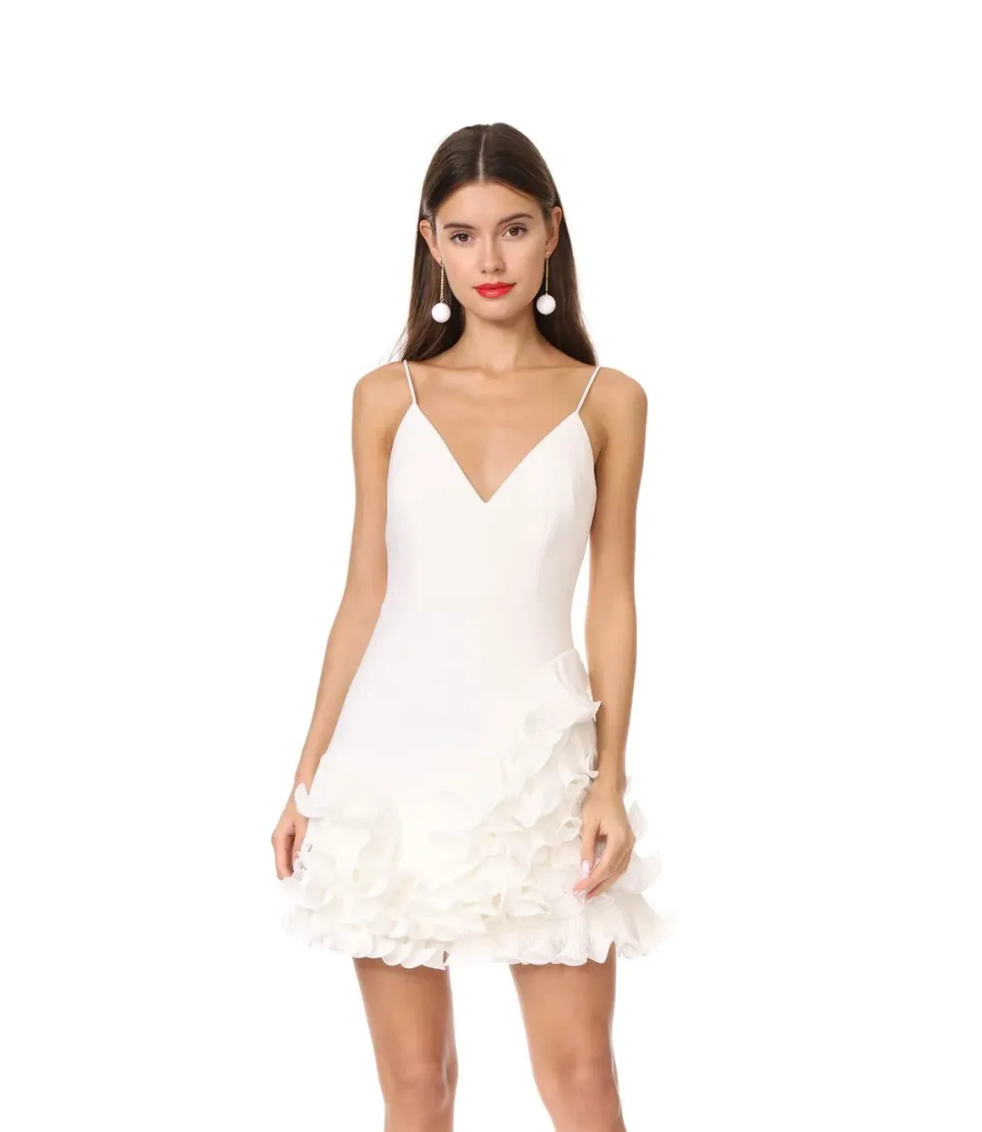 Talulah Golda Ruffle Mini Dress White Size 8 for rent on The Volte - main image