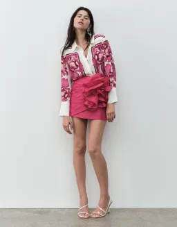 Aje Potion Spiral Mini Skirt Rich Magenta Size 10 for rent on The Volte - image 3