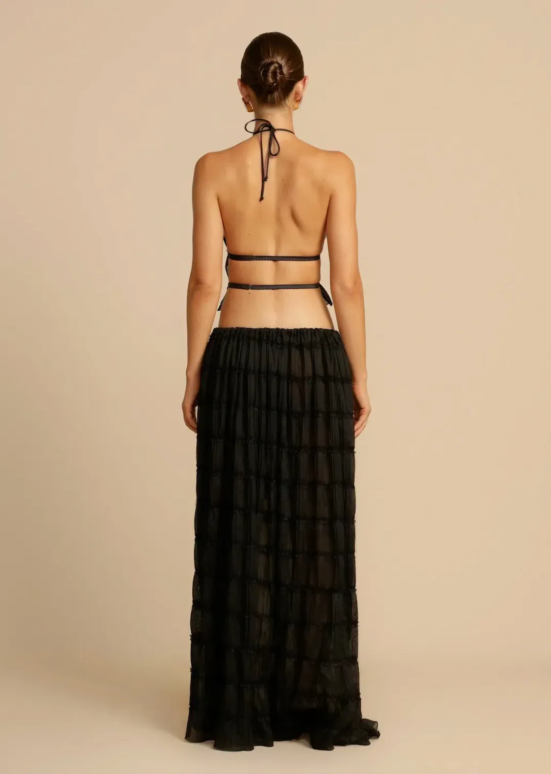 Arcina Ori Juliette Halter Top & Maxi Skirt Set Black Size S / AU 6-8 for rent on The Volte - main image