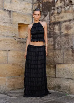 Arcina Ori Juliette Halter Top & Maxi Skirt Set Black Size S / AU 6-8 for rent on The Volte - image 5