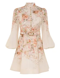 Zimmermann Illustration Buttoned Mini Dress Cream Rococo Floral Size 2 (AU12) for rent on The Volte - image 5
