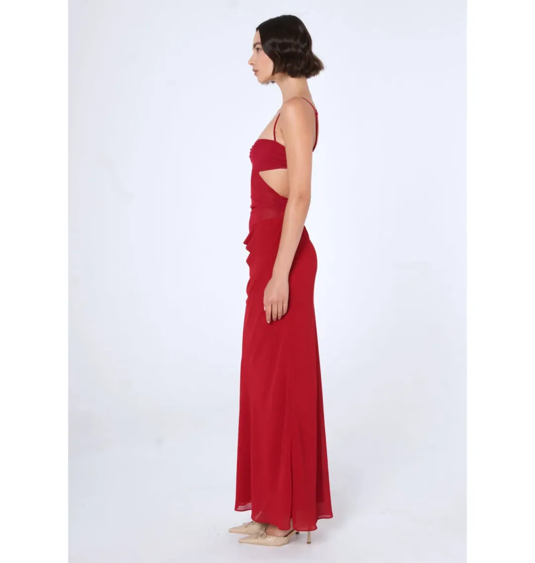 Benni Noah Maxi Dress in Cherry Size AU 14 for rent on The Volte - main image