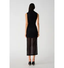 Misha Tillie Mesh Midi Dress in Black Size 6 for rent on The Volte - image 4
