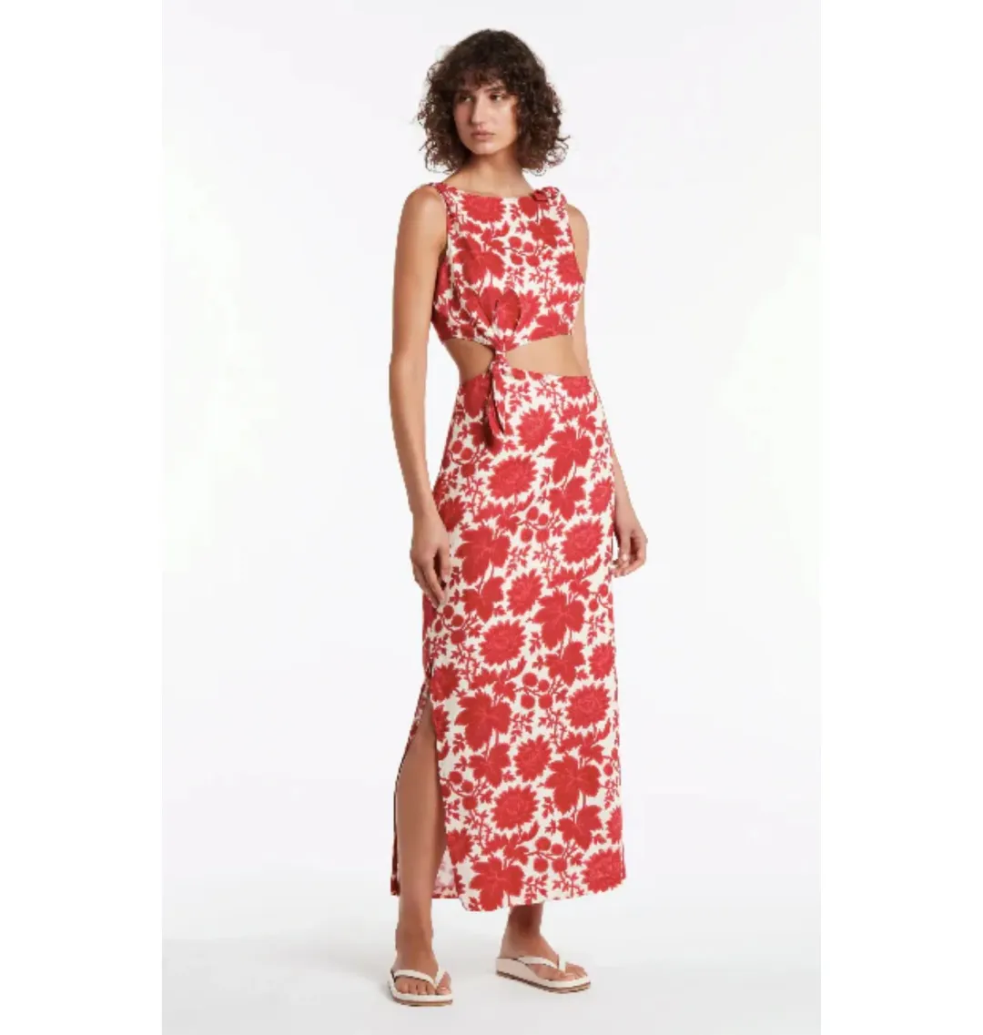 Sir the Label Cinta Knot Dress in Valentina Floral Print Size 1 / AU 8 for rent on The Volte - main image