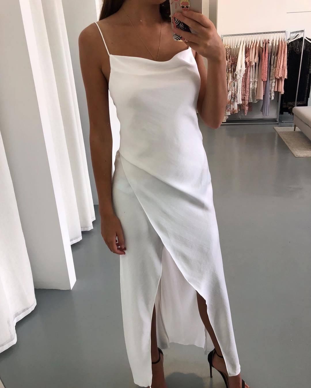Camilla and Marc Bowery Slip Dress White Size 14 for rent on The Volte - main image