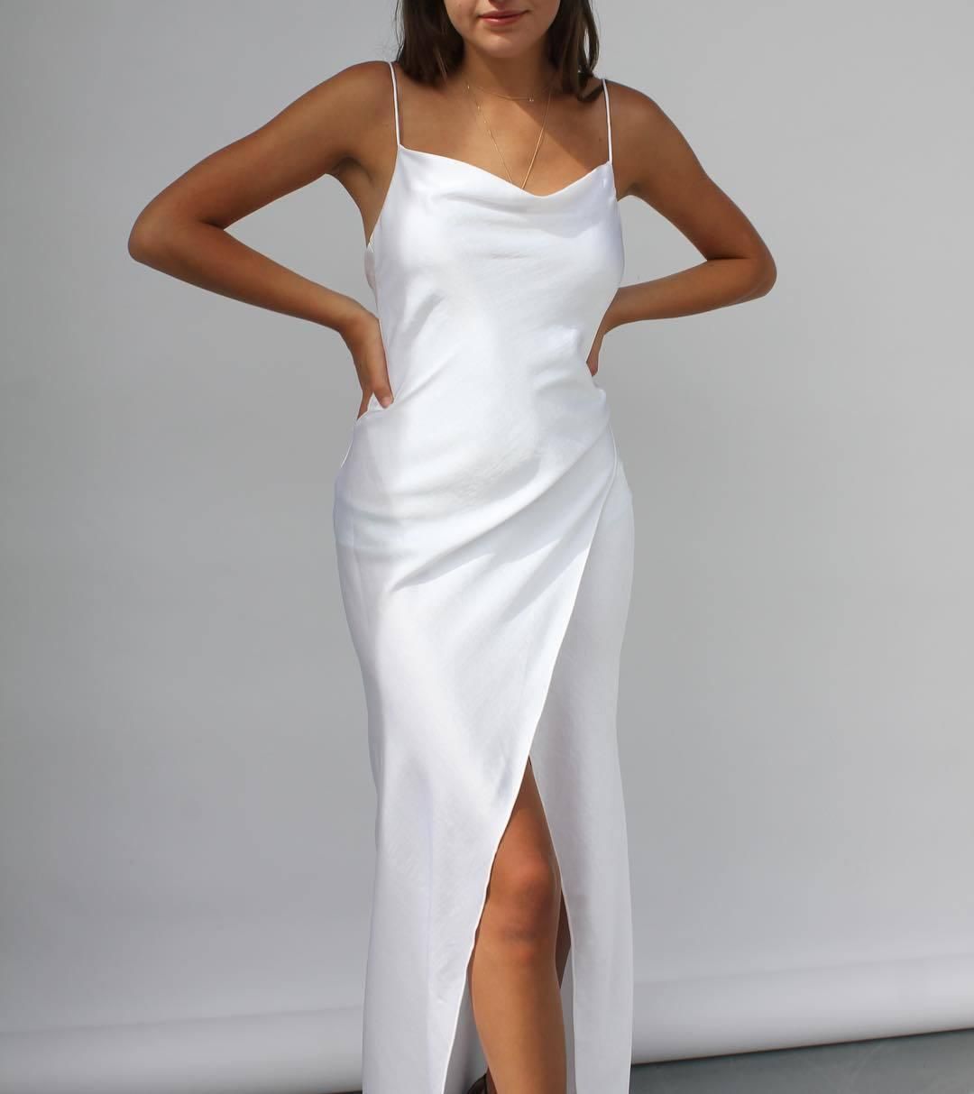 Camilla and Marc Bowery Slip Dress White Size 14 for rent on The Volte - main image