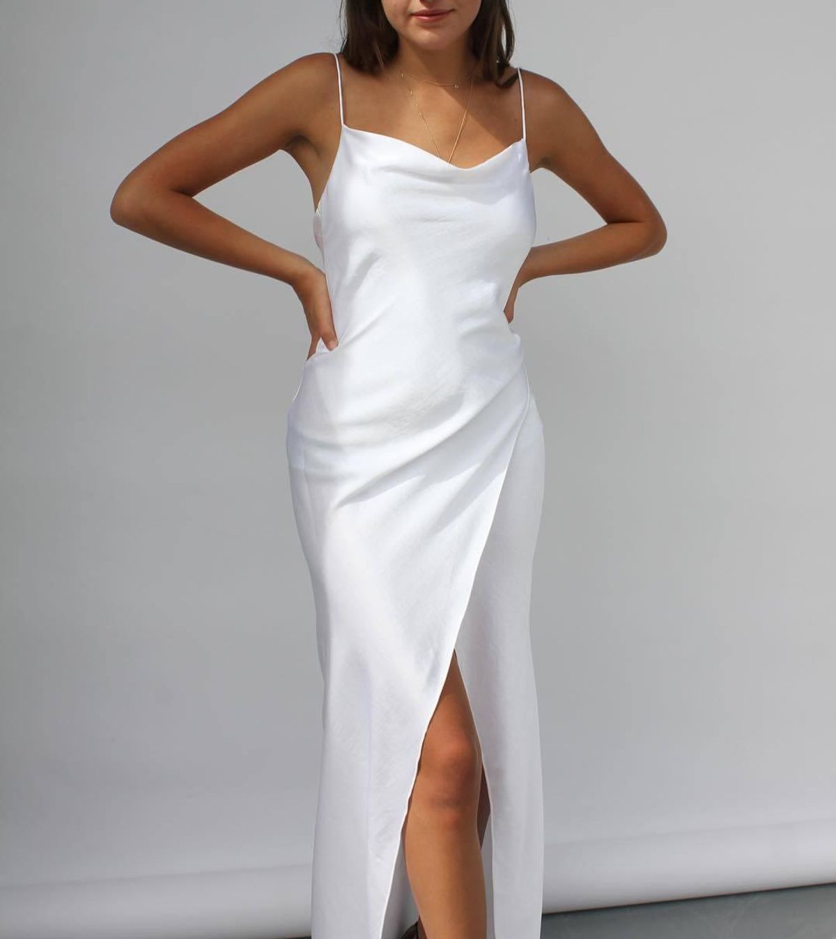 Camilla and Marc Bowery Slip Dress White Size 14 for rent on The Volte - main image