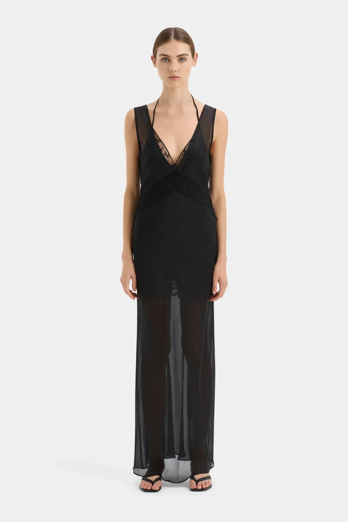 Sir the Label Avellino Lace Layered Dress Black Size 0 / AU 6 for rent on The Volte - main image