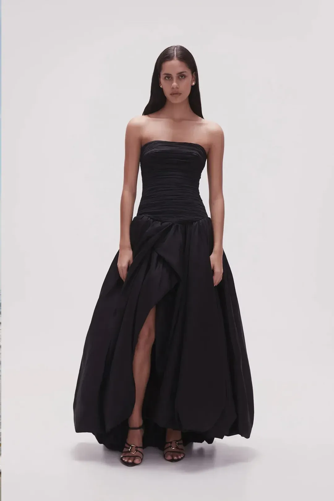 Aje Violette Bubble Hem Maxi Dress Black Size 16 for rent on The Volte - main image