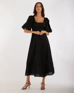 Amelius Romilly Linen Dress Balck Size 12  for rent on The Volte - image 1
