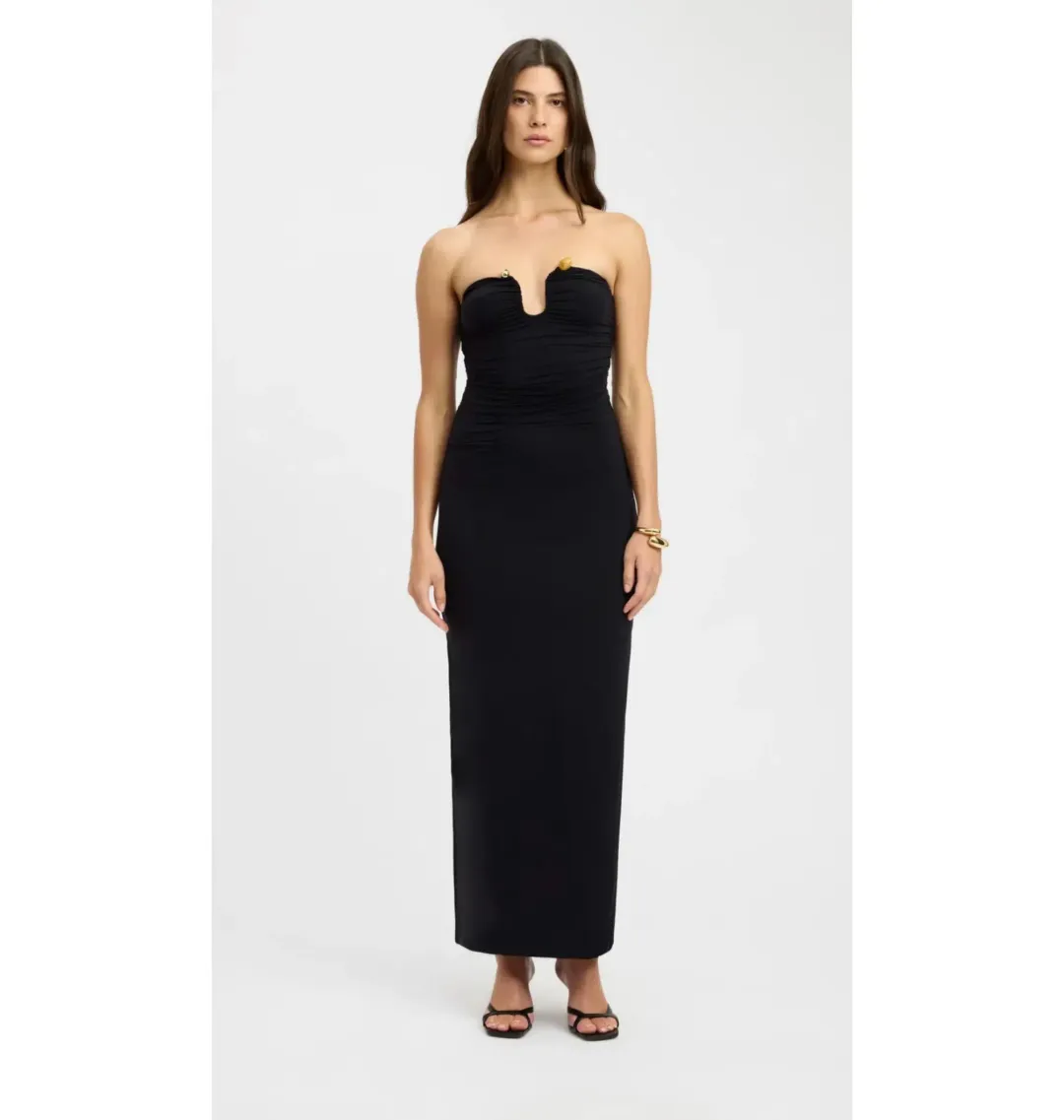 Kookai Tayla Trim Maxi Dress Black Size AU 8 for rent on The Volte - main image