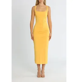 Bec & Bridge Yasmin Midi Dress in Papaya Size AU 6 for rent on The Volte - image 1