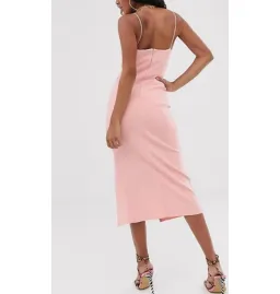 Bec & Bridge Lea Split Midi Dress in Blush Size AU 6 for rent on The Volte - image 3