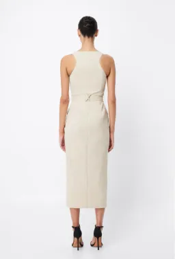 MOSSMAN BEIGE ON HIATUS MIDI SAFARI DRESS for rent on The Volte - image 6