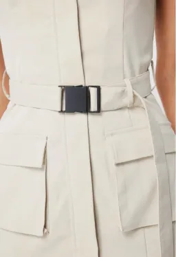 MOSSMAN BEIGE ON HIATUS MIDI SAFARI DRESS for rent on The Volte - image 2