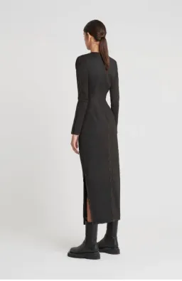 Sir the Label Maxe Black Long Sleeve Cutout Waist Midi Dress size 0 for rent on The Volte - image 5