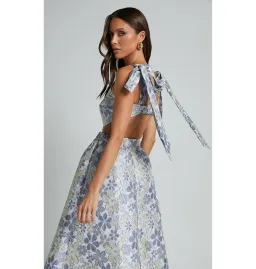 Sheike Briella Midi Dress Dress in Blue Size AU 8 for rent on The Volte - image 2